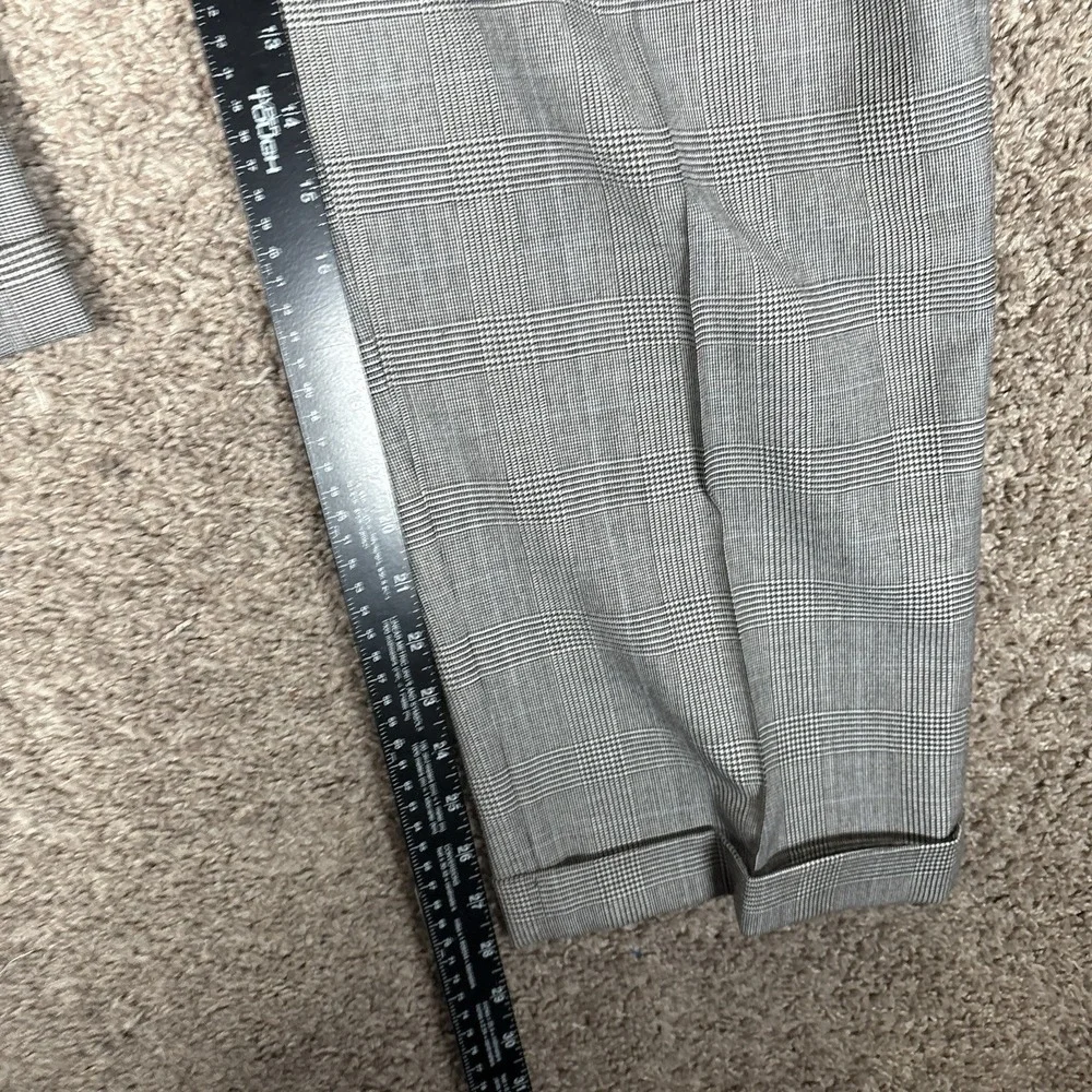 Jos A Bank 43R 36x28 Gray Glen Plaid 2pc Pant Suit Flannel Wool Pleated